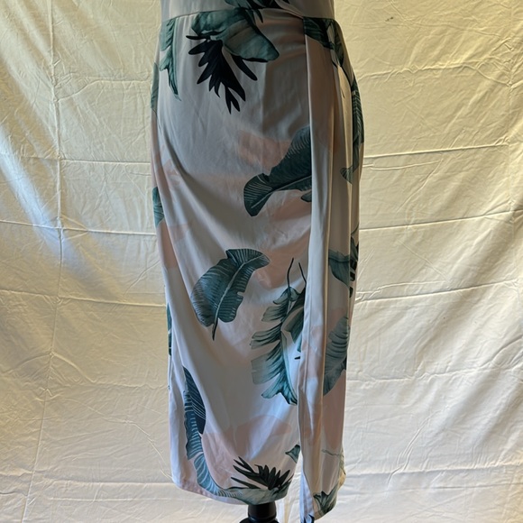 Sidefeel Off The Shoulder Floral Print Ruched Bodycon High Slit Dress - Picture 3 of 6